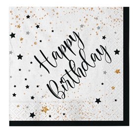 Tovagliolo Happy Birthday - 33 x 33 cm - carta - Big Party - conf. 20 pezzi