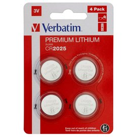 Verbatim - Blister 4 MicroPile a pastiglia CR2025 - litio - 49532 - 3V